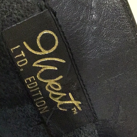 9 WEST BLK LEATHER LOW HEEL BOOTS 9M - Picture 9 of 12